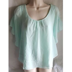 ONLY Teal chiffon layered crop top